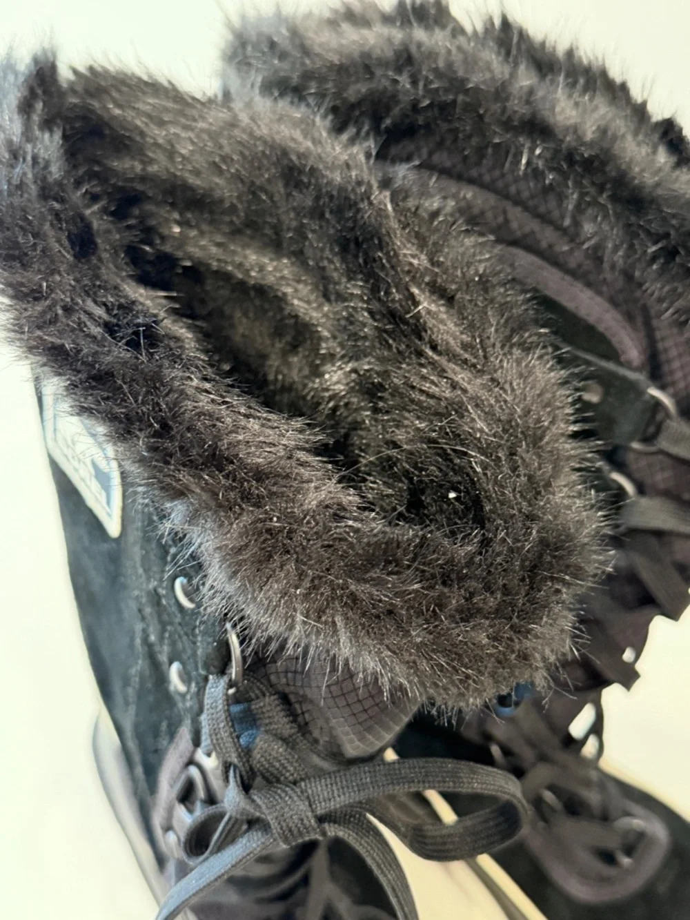 SOREL Black Suede & Faux Fur Waterproof Winter Snow Boots